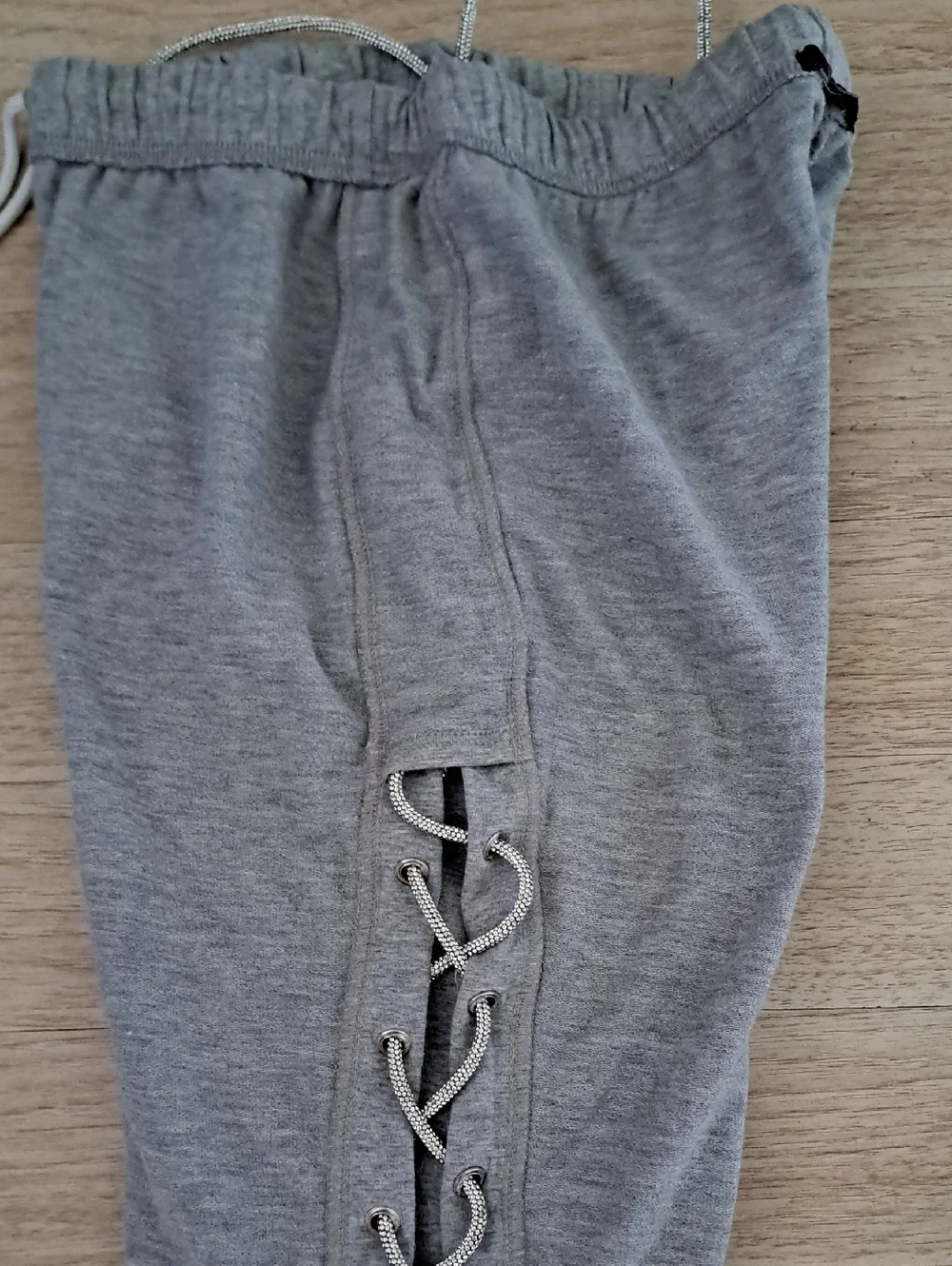 LABIJOU Grey Lace-Up Side Sweatpants - Picture 7 of 8
